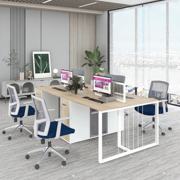 Cụm Bàn Làm Việc 4 Người Tối Giản Hiện Đại – CB128