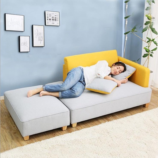 Ghế Sofa nỉ chân gỗ đôn rời giá tốt