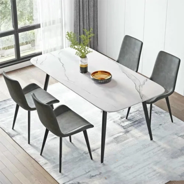 Bộ bàn ghế ăn mặt đá hiện đại- Mã: T162-14-4×2109