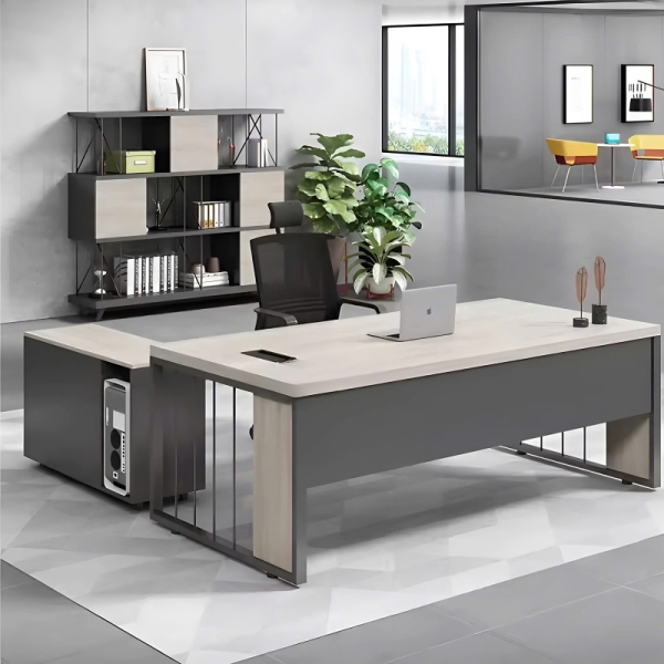 Bàn Giám Đốc Góc L Kết Hợp Tủ Rời – BGĐ5