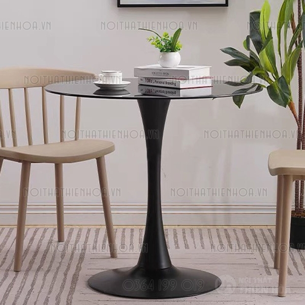 Bàn cafe Tulip mặt kính D600