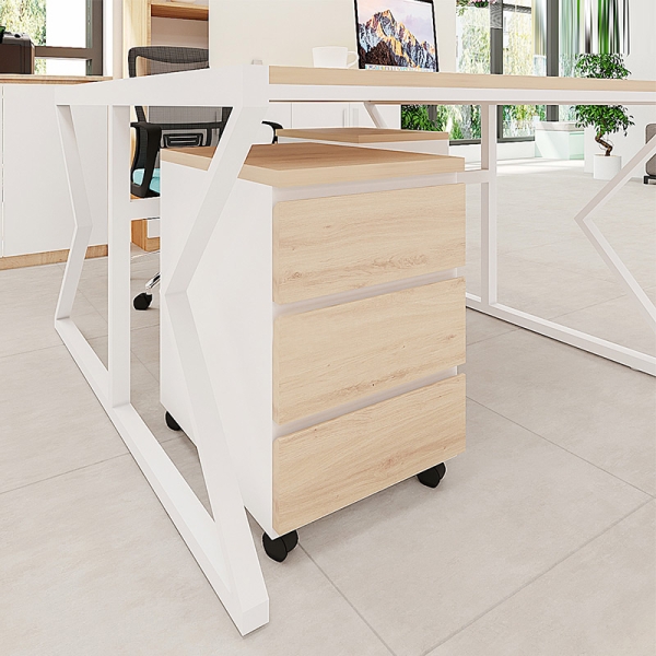 Cụm bàn làm việc 2 người chân sắt hộp chữ X EXC02-1212