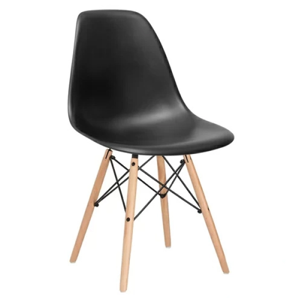 Bộ bàn ăn, cafe cho 6 người gồm bàn T108 0.8×1.2×0.75m và 6 ghế eames nhựa chân gỗ 207