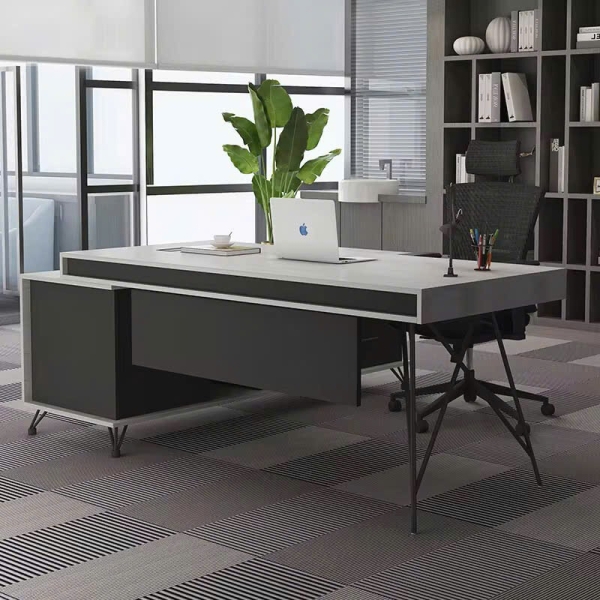 Bàn Giám Đốc Thiết Kế Chân Sắt Lạ Mắt Có Tủ Tiện Lợi – BGD103