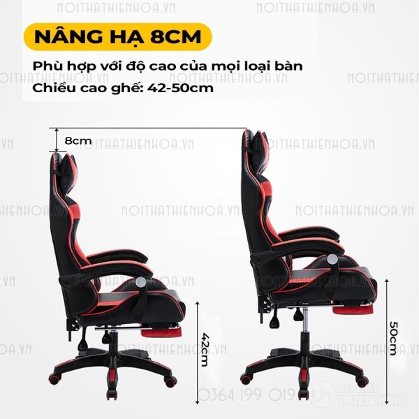 Ghế Gaming Giá Rẻ  Swift, Ngả lưng 165 độ, có gác chân