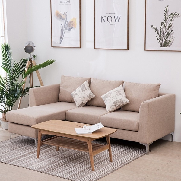 Sofa góc gỗ tự nhiên bọc nỉ giá rẻ SF65