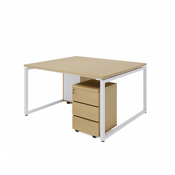 Cụm bàn làm việc 2 người chân sắt hộp Eos EUC04-1212