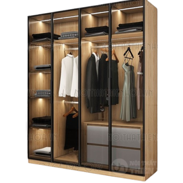 Tủ quần áo cánh kính hiện đại TA58