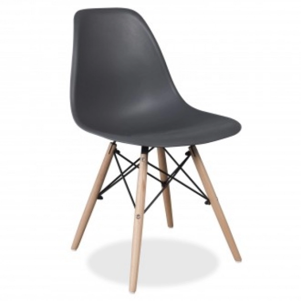 Bộ bàn ăn, cafe cho 6 người gồm bàn T108 0.8×1.2×0.75m và 6 ghế eames nhựa chân gỗ 207
