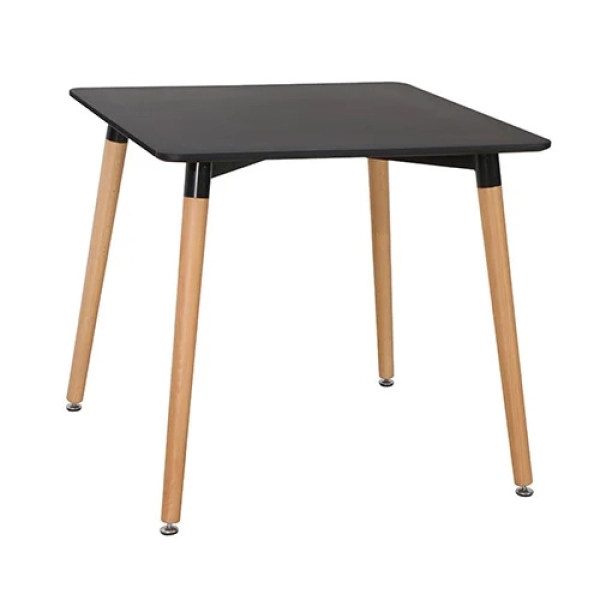 Bàn cafe mặt vuông 600mm, chân gỗ hiện đại- Mã: T108S-60