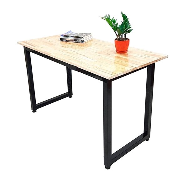 Bàn làm việc chân sắt chữ U gỗ cao su giá rẻ