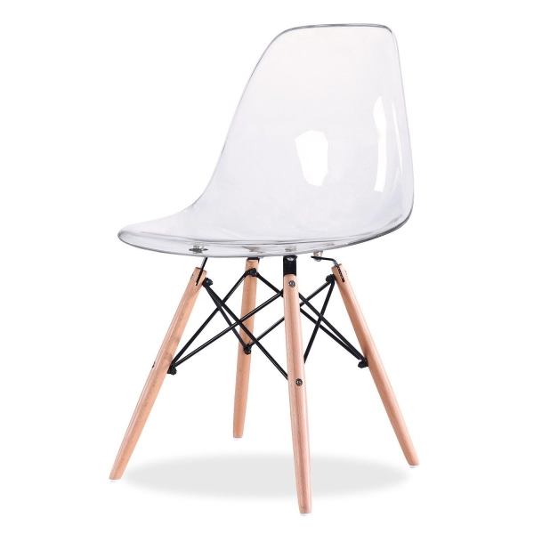 Ghế cafe Eames trong suốt nhập khẩu cao cấp Thiên Hòa- Mã 207T