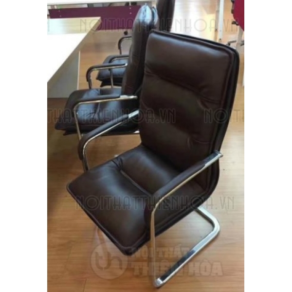 Ghế da chân quỳ phòng họp cao cấp nâu