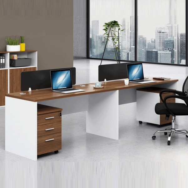 Bàn Làm Việc 2 người màu trắng vân óc chó