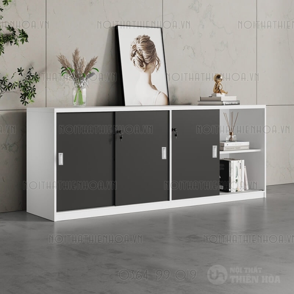 Tủ hồ sơ thấp 4 cánh lùa