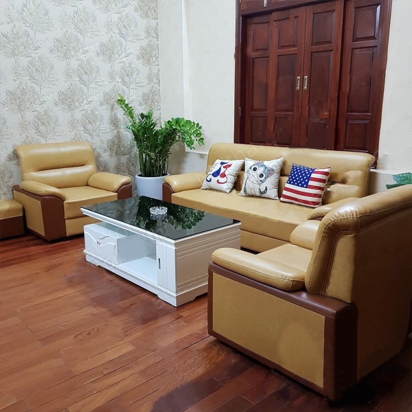 Sofa da kiểu Nhật kem kiểu mới SF-16