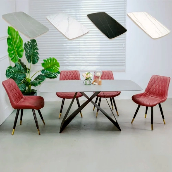 Bộ bàn ăn 4 ghế mặt đá hiện đại sang trọng- Mã: T187-4x269A