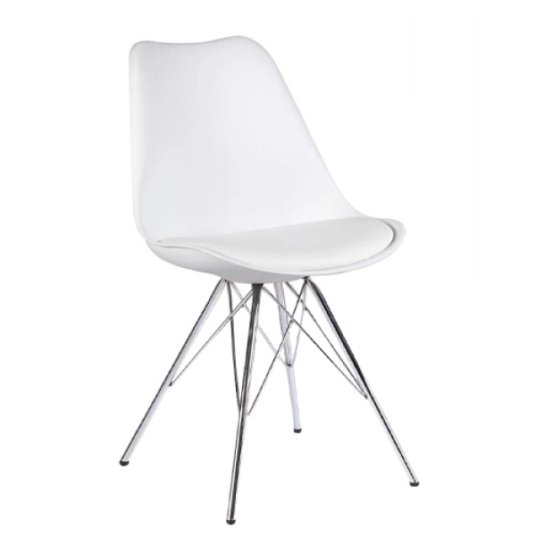 Ghế cafe, ghế ăn nệm nhựa chân thép – Mã: 204A