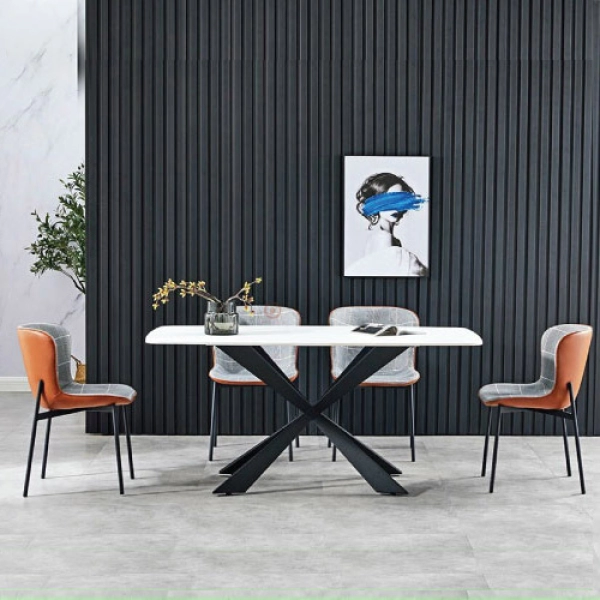 Bộ bàn ăn mặt đá nhập khẩu cao cấp Thiên Hòa – Mã: T163-4×2108