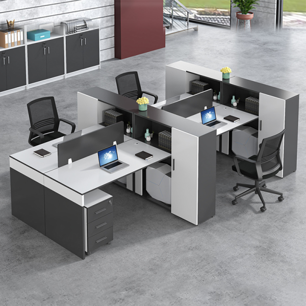 Module bàn làm việc 4 người melamine – CB 19