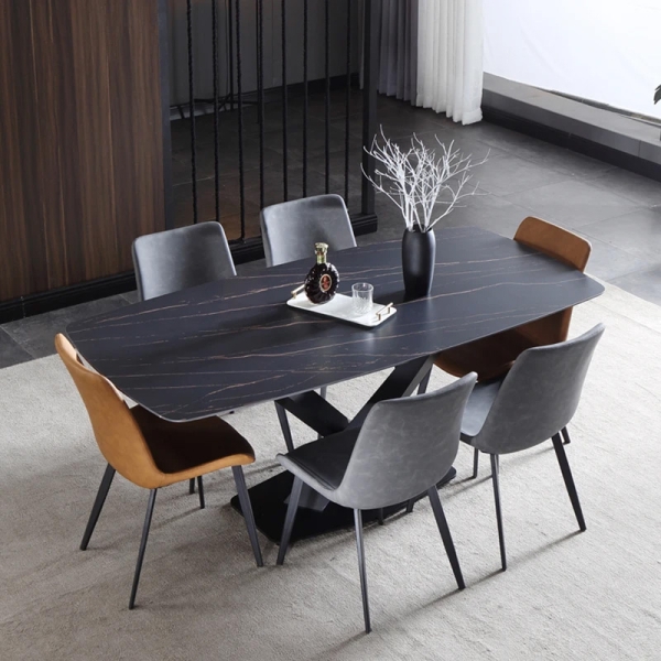 Bộ bàn ăn 6 ghế mặt đá nhập khẩu- Mã: T179-16-6×2109
