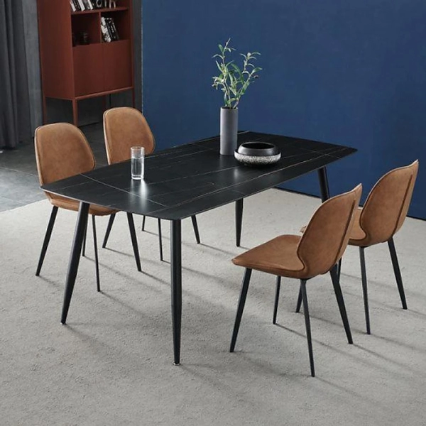 Bộ bàn ăn mặt đá hình chữ nhật 4 ghế – Mã: T162-14-4x267A