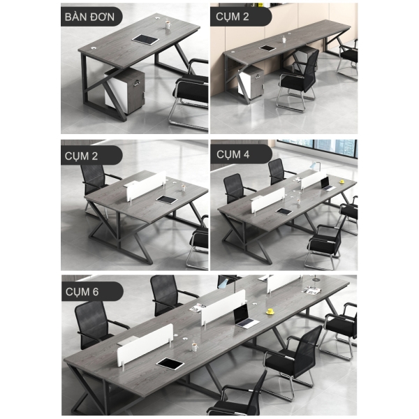 Cụm bàn làm việc 4 người Xavia TD