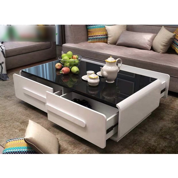 Bàn trà sofa kính 2 ngăn kéo 11