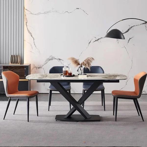 Bàn ăn mặt đá chân chữ X- Mã: T179-16