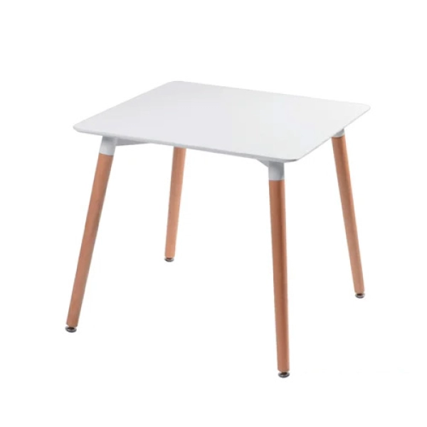 Bàn cafe mặt vuông 600mm, chân gỗ hiện đại- Mã: T108S-60
