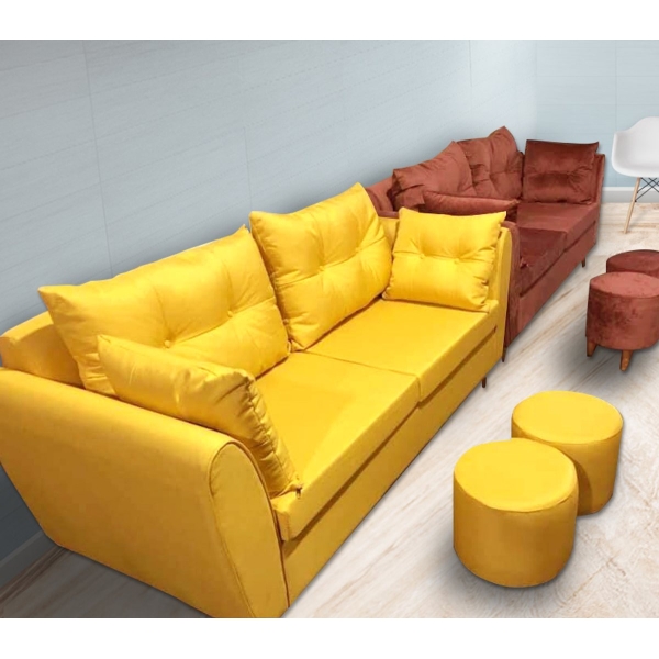Sofa văng 2 lớp màu đỏ