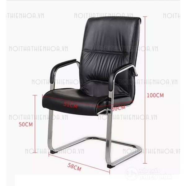 Ghế chân quỳ phòng họp da màu nâu