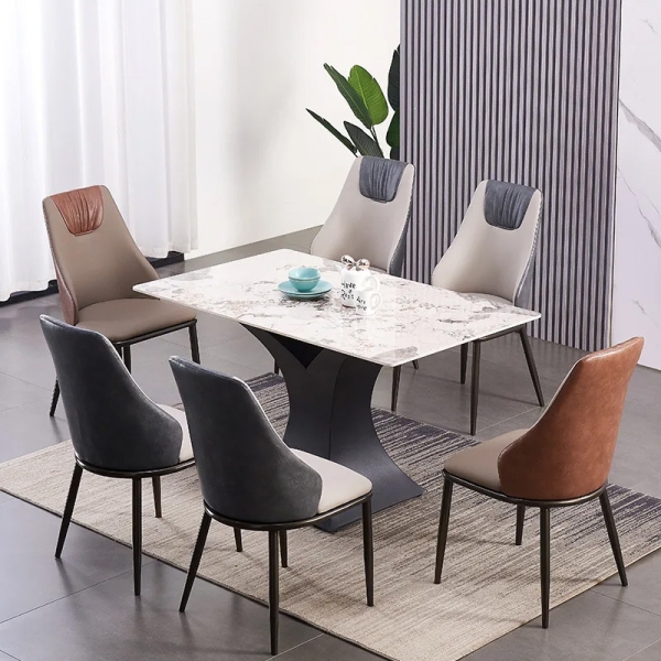 Bàn ăn mặt đá chân sắt hiện đại- Mã: T1120