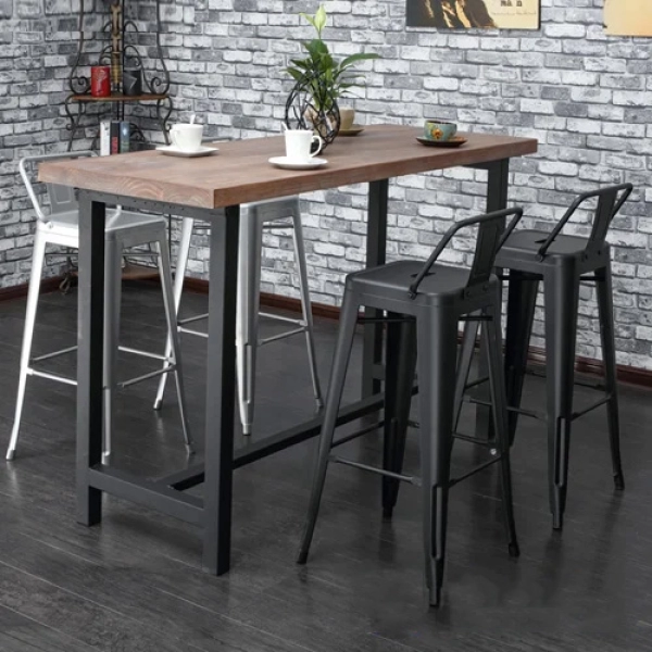 Ghế quầy bar tolix chân cao có lưng dựa – Mã: 304