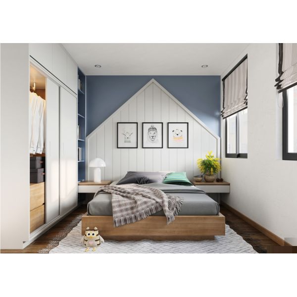Bộ phòng ngủ tủ cánh lùa trắng – 03