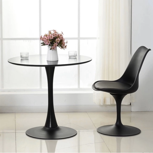 Bộ bàn ăn, cafe hiện đại cho 4 người gồm bàn tulip tròn và 4 ghế cafe tolix 303