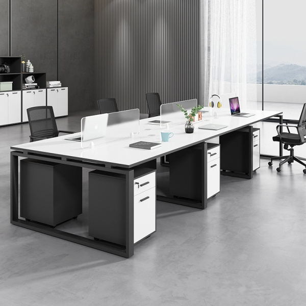 Cụm bàn làm việc chân sắt đẹp 4 chỗ – CB 10