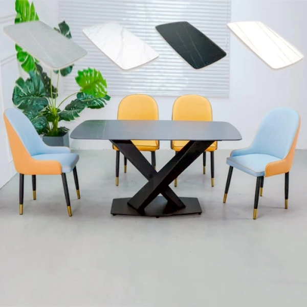 Bộ bàn ăn mặt đá 4 ghế sang trọng- Mã: T179-4×284