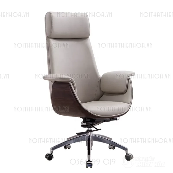 Ghế giám đốc da thiết kế công thái học màu đen