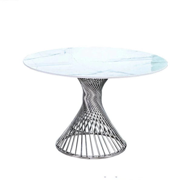 Bộ bàn ăn tròn mặt đá 4 ghế cao cấp- Mã: T180-4x269A