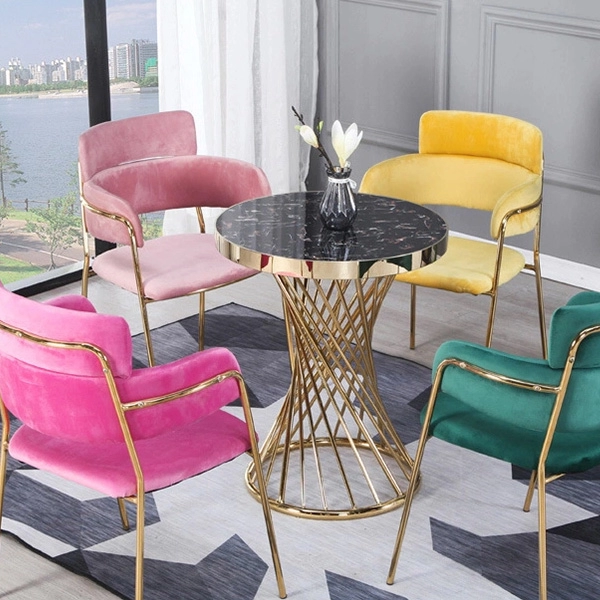 Bàn tiếp khách sang trọng chân mạ vàng- Mã: T1105