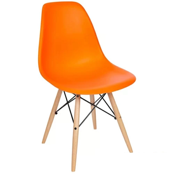 Bộ bàn ăn, cafe cho 6 người gồm bàn T108 0.8×1.2×0.75m và 6 ghế eames nhựa chân gỗ 207