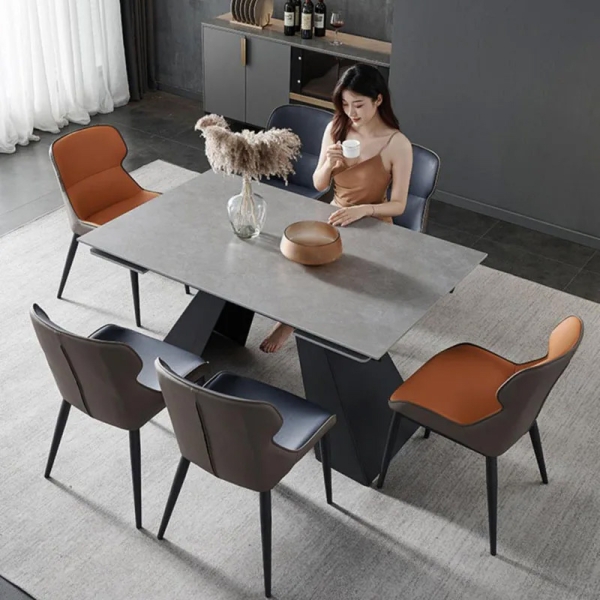 Bộ bàn ăn thông minh mặt đá kéo dài- Mã: T1142-6×2159