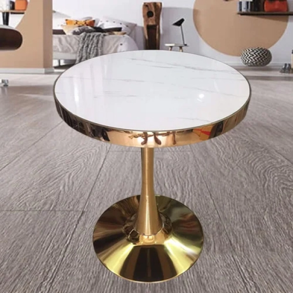 Bộ bàn tulip tiếp khách sang trọng chân mạ vàng – Mã: T117G-3×2106