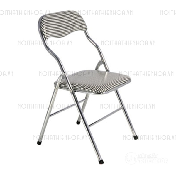 Ghế gấp lưng ngắn chân inox caro giá rẻ