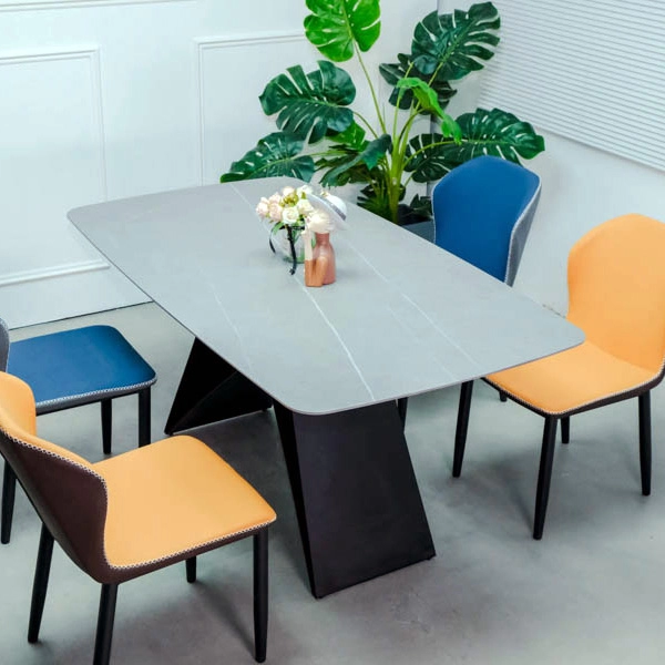 Bộ bàn ghế ăn mặt đá nhập khẩu hiện đại- Mã: T187-4×2119