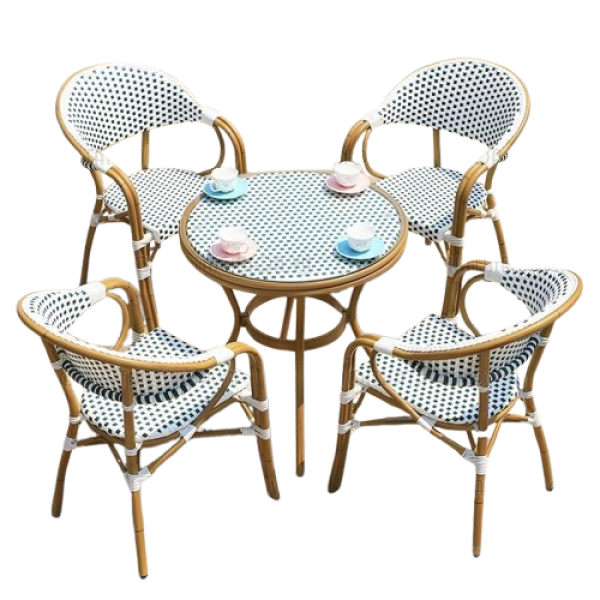 Bộ bàn cafe ngoài trời giả mây cao cấp- Mã: T192-4×280