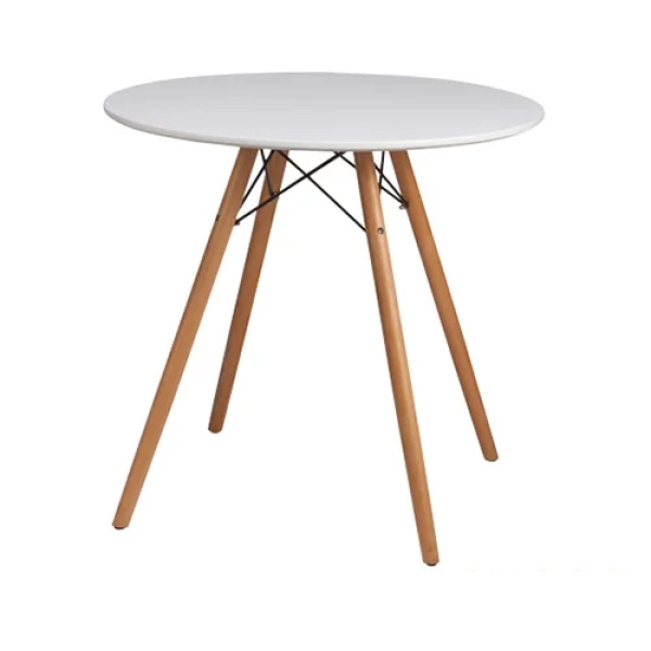 Bộ bàn ăn, cafe hiện đại 4 ghế ngồi gồm bàn tròn T104 và ghế eames lót nệm 205