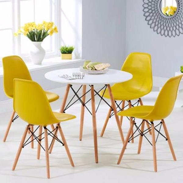 Bộ bàn tròn tiếp khách văn phòng hiện đại nhập khẩu- Mã: T104-4×207-1