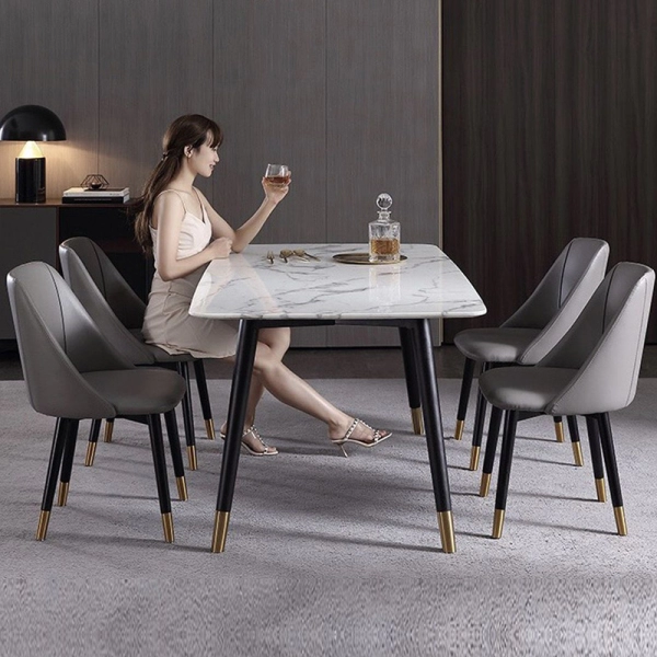 Bộ bàn ăn 4 ghế mặt đá nhập khẩu – Mã: T147-13-4×2105